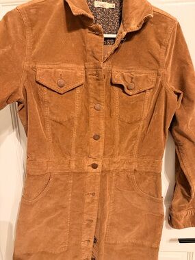 Velzera Camel Corduroy Jacket Dress